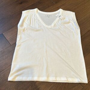 Loft White Sleeveless Top Size Small NWT